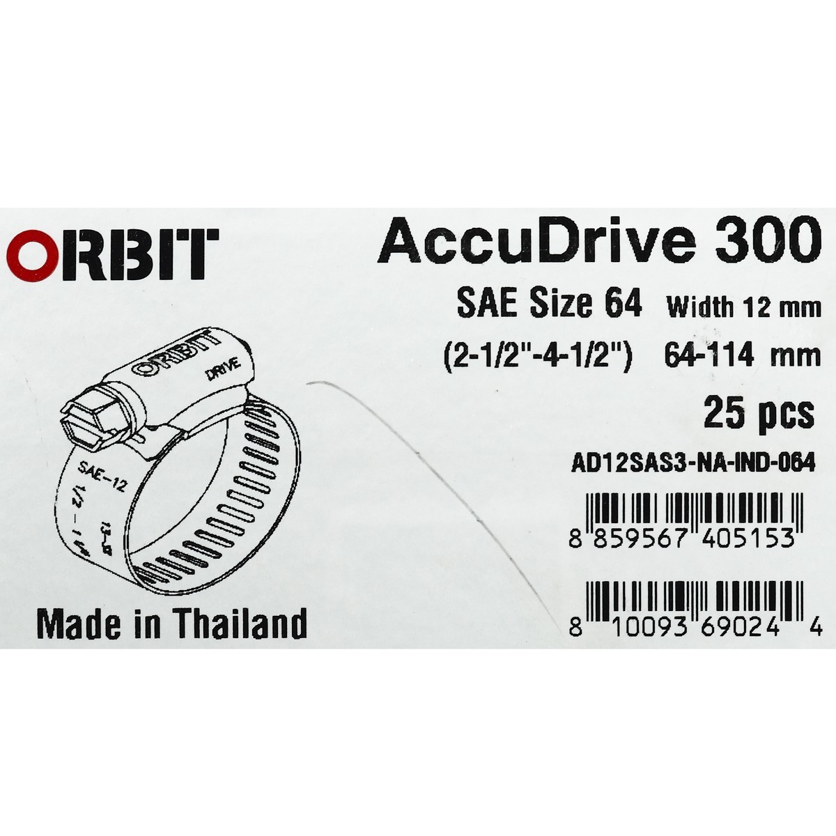 ACCUDRIVE64เข็มขัดรัดท่อเจาะทะลุ64-114มม