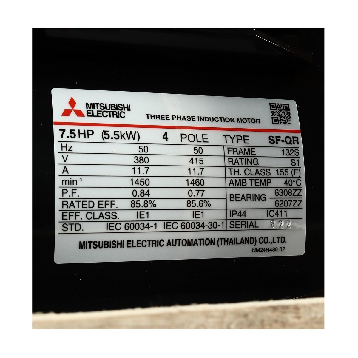 SF-QR มอเตอร์ 7.5 HP IP-44 380/415V 4P