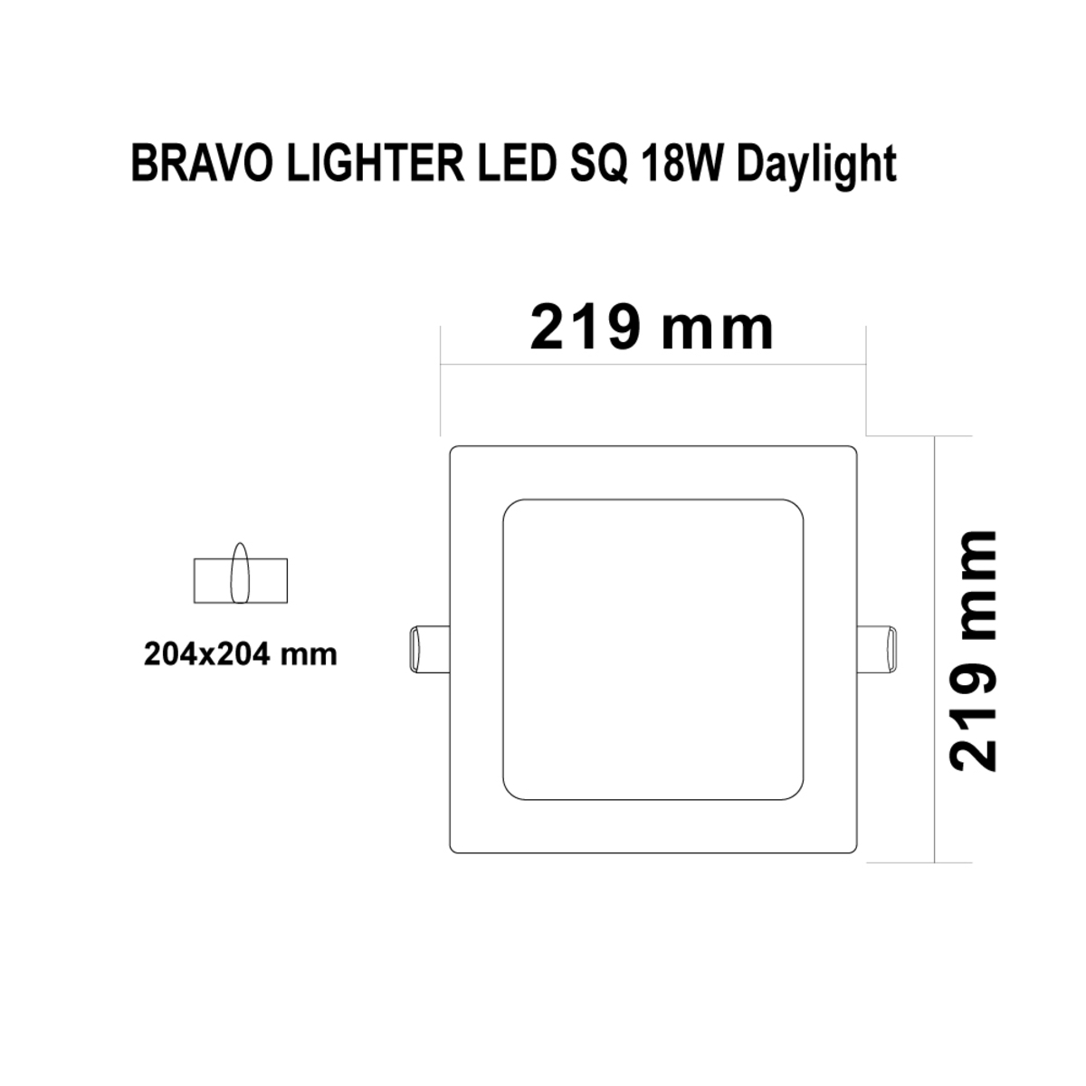 ดาวน์ไลท์ LED ฝังฝ้าหน้าเหลี่ยม 18W DL