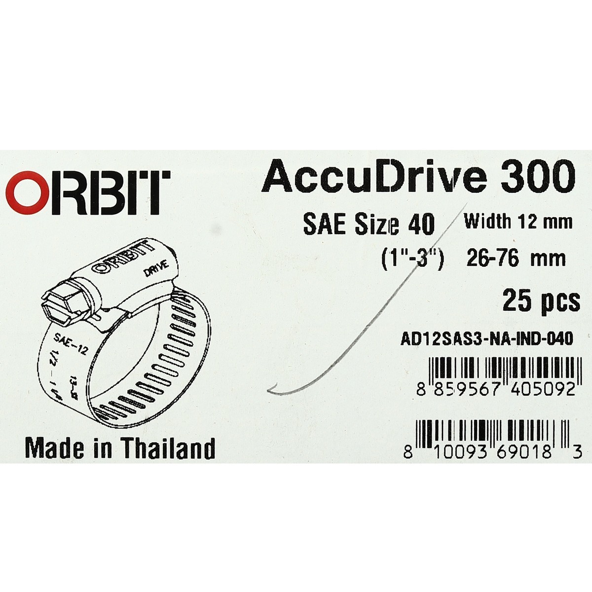 ACCUDRIVE-40เข็มขัดรัดท่อเจาะทะลุ26-76มม