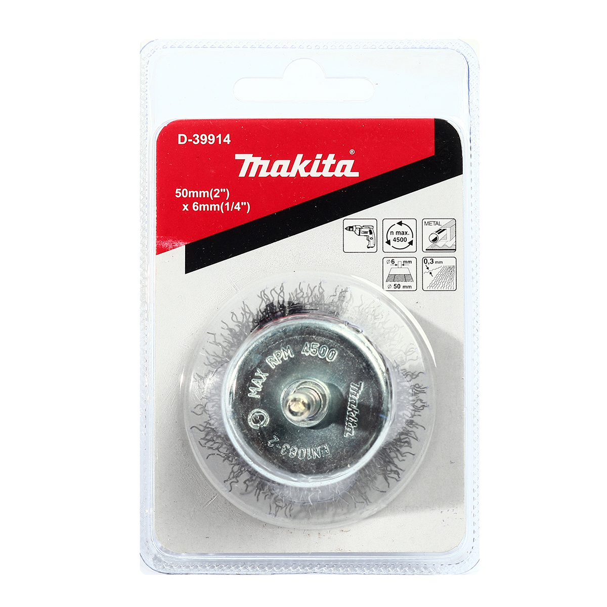 D-39914 แปรงลวดถ้วยมีแกน 50 MM (TT)
