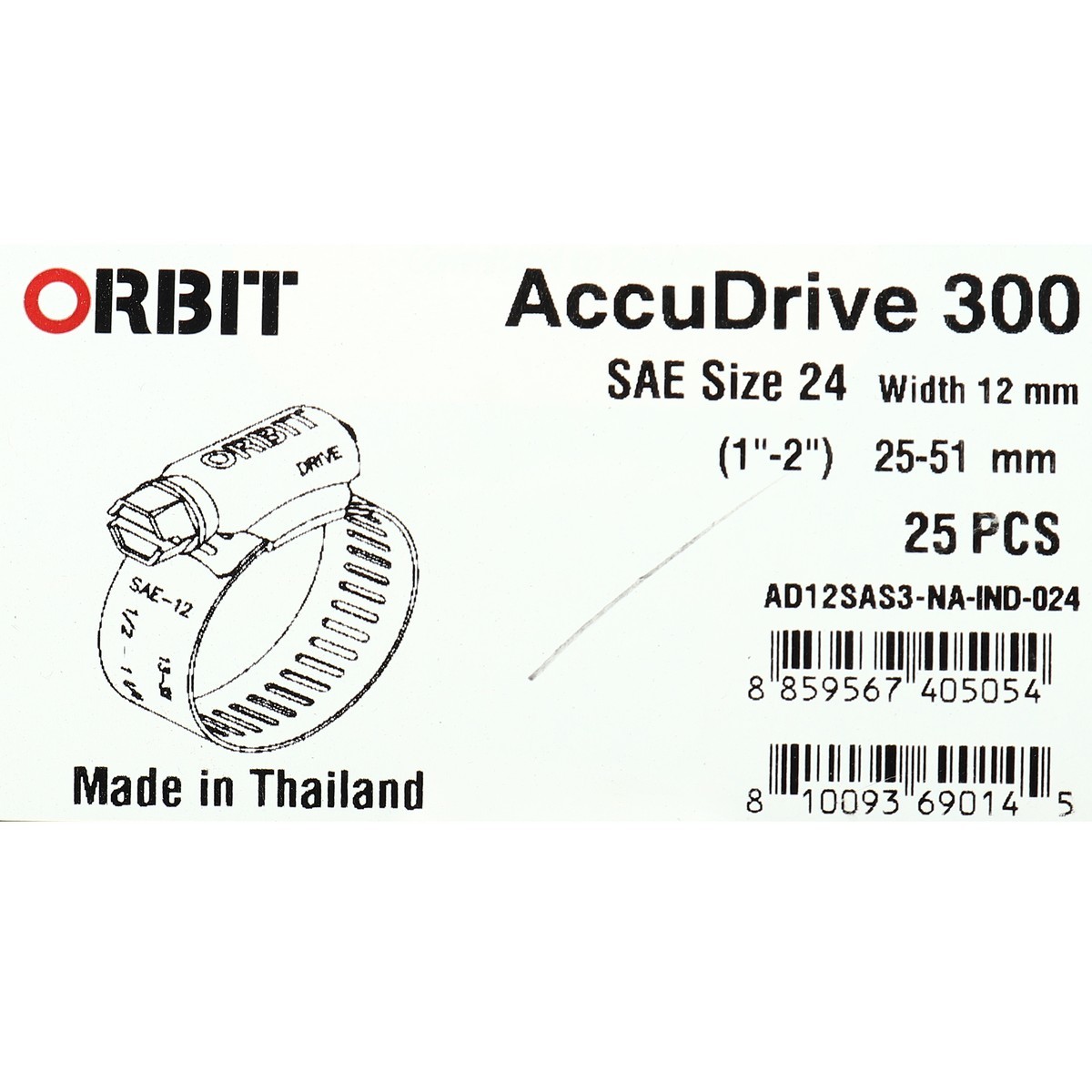 ACCUDRIVE-24เข็มขัดรัดท่อเจาะทะลุ25-51มม