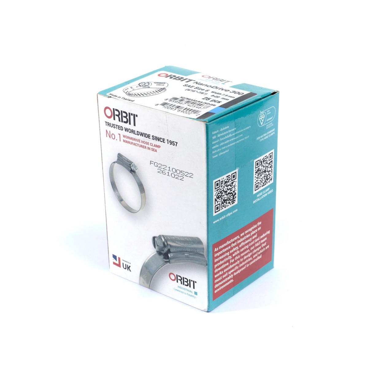 NANODRIVE-6 เข็มขัดรัดท่อเจาะทะลุ8-22มม.