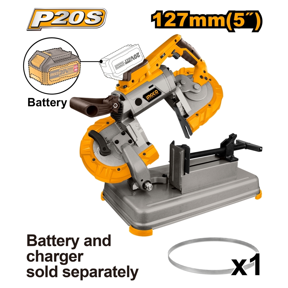 20V เลื่อยสายพานไร้สาย 5