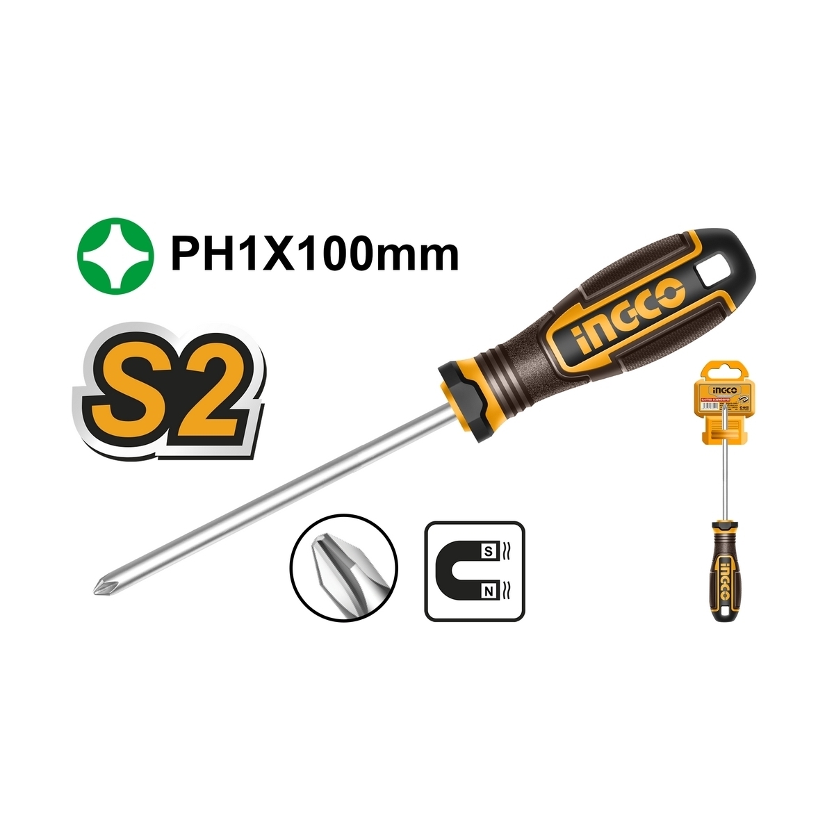 HSDPH1100 ไขควงปากแฉก PH1X100 เหล็ก S2