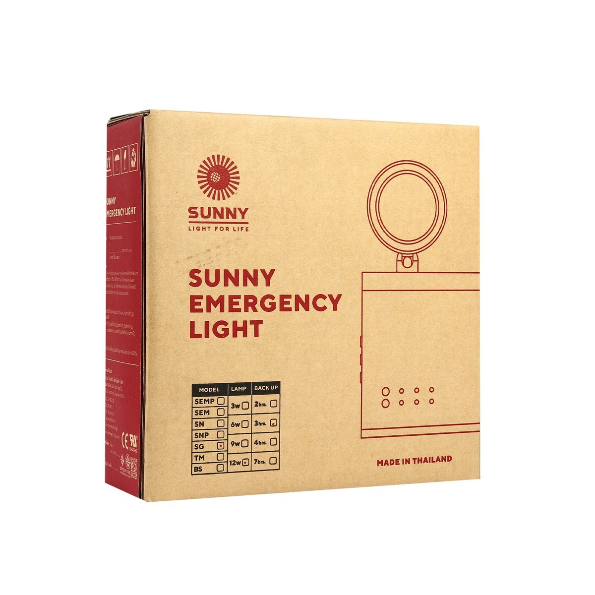 SG212CD3 ไฟฉุกเฉิน+รีโมท 12W สำรองไฟ3ชม.