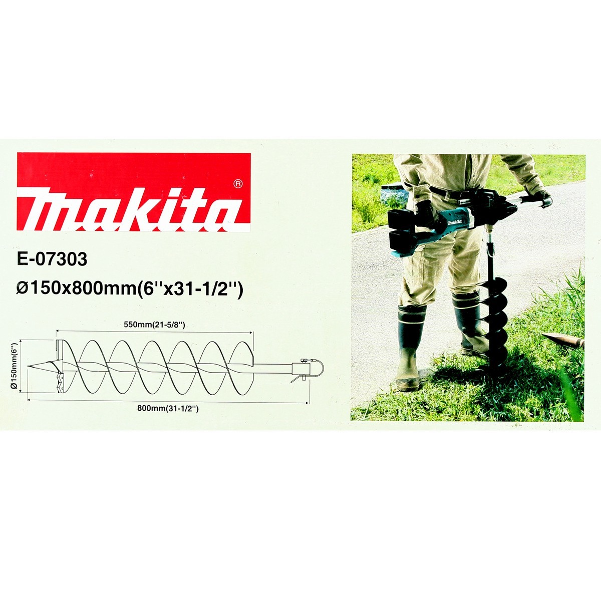 E-07303 ดอกเจาะดิน 150X800 MM FOR DDG001