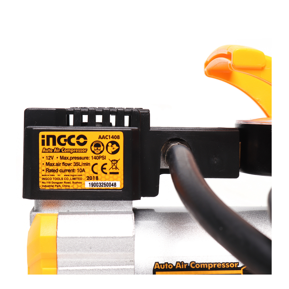 AAC1408 ปั๊มลมมินิ 12V-10A เสียบรถยนตร์