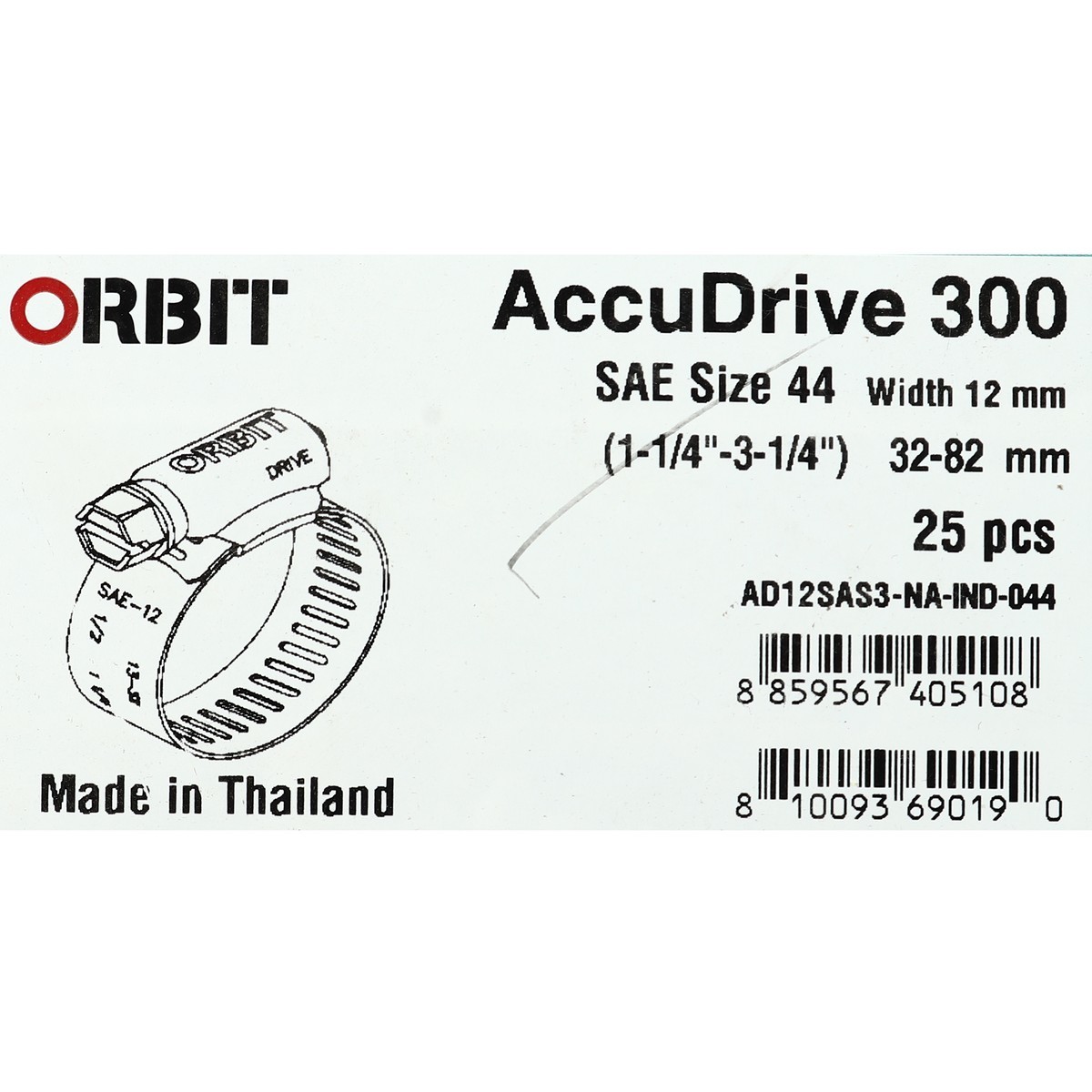 ACCUDRIVE-44เข็มขัดรัดท่อเจาะทะลุ32-82มม