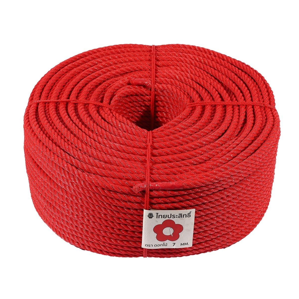 ตราดอกไม้ สีแดง เชือกไนล่อน 7 มม.(B)