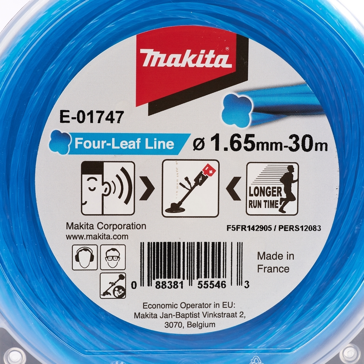สายเอ็นตัดหญ้า 4 แฉก สีฟ้า 1.6MMX 30M