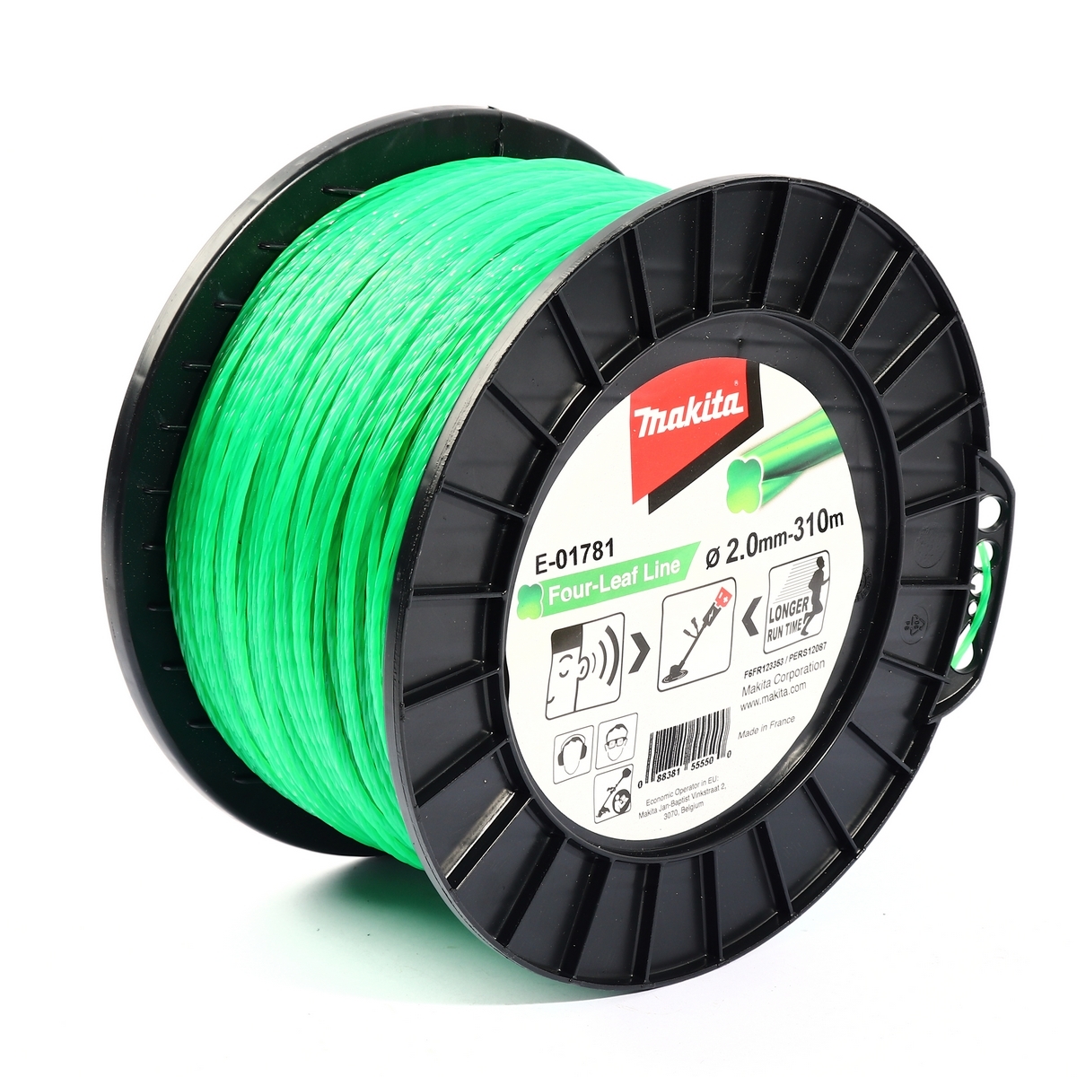 สายเอ็นตัดหญ้า 4 แฉก สีเขียว 2MMX 310M