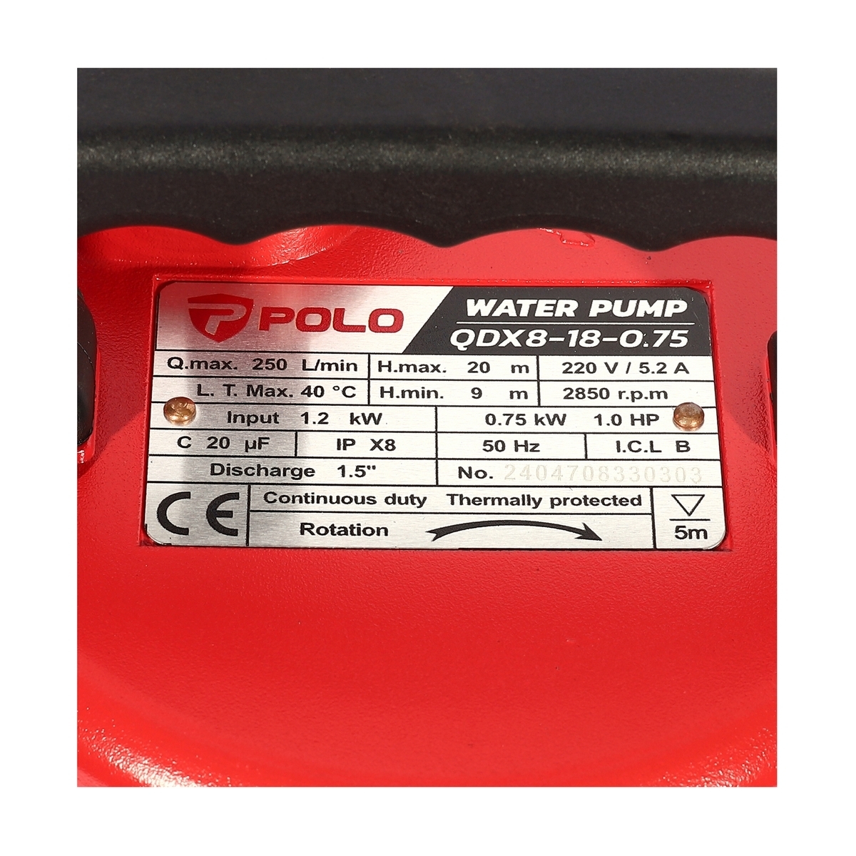 QDX8-18-0.75 ปั๊มจุ่ม 1 HP / 1.5