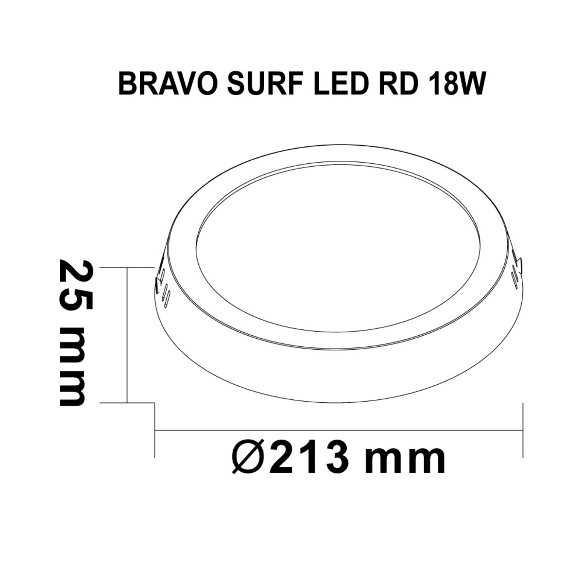 ดาวน์ไลท์ LED ติดลอยหน้ากลมขาว 18W DL