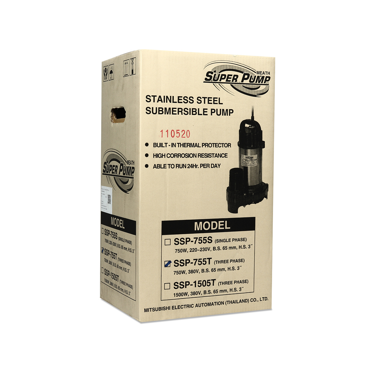 SSP-755T ปั๊มแช่สแตนเลส 3