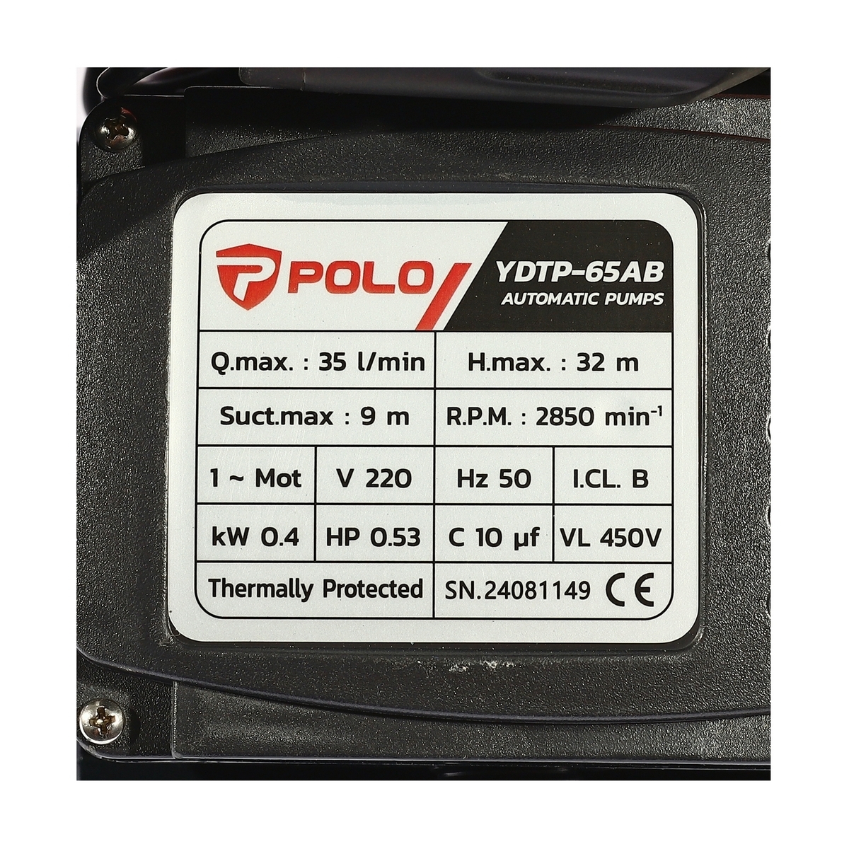 YDTP-65AB ปั๊มอัตโนมัติ 0.5 HP