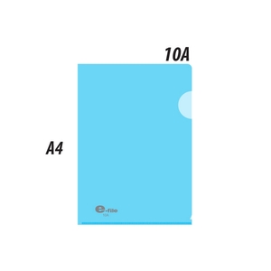 10A แฟ้มซองใส-ใส่เอกสาร ขนาด A4 สีฟ้า