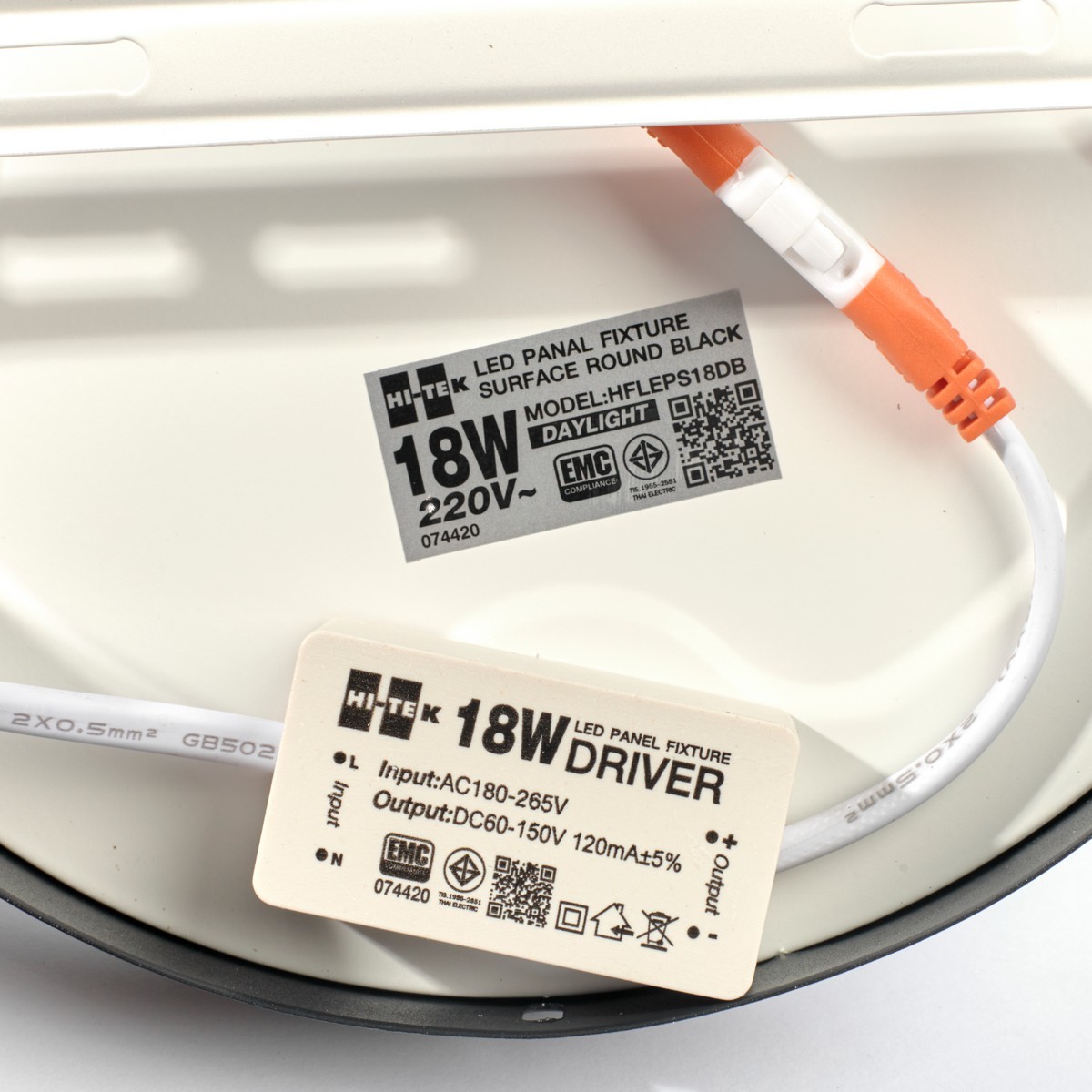 โคม ดำ LED PANEL 18W กลมแบบติดลอย แสงขาว