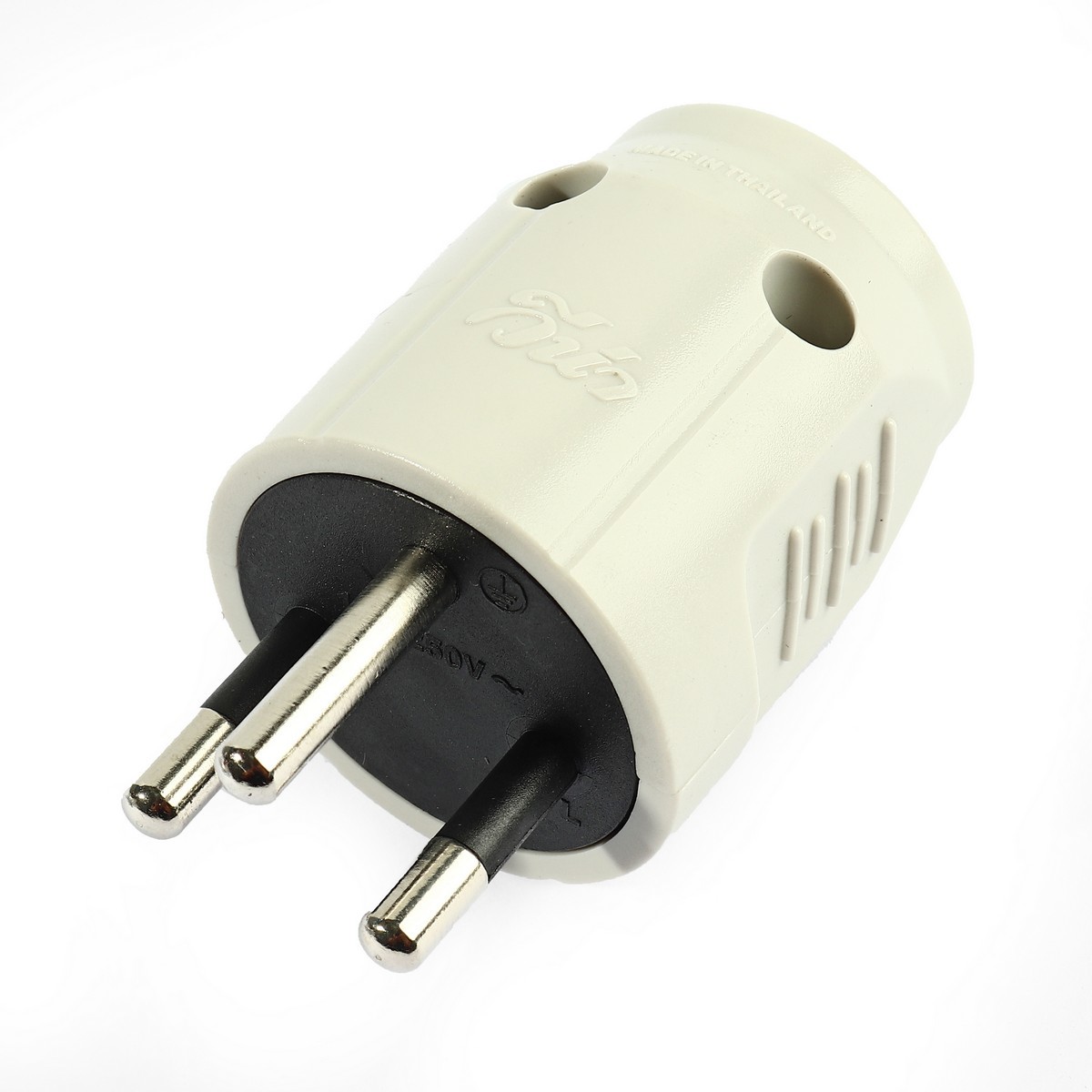 ปลั๊กหัวกลม 3 ขากลม 16A-250V (คละสี)มอก