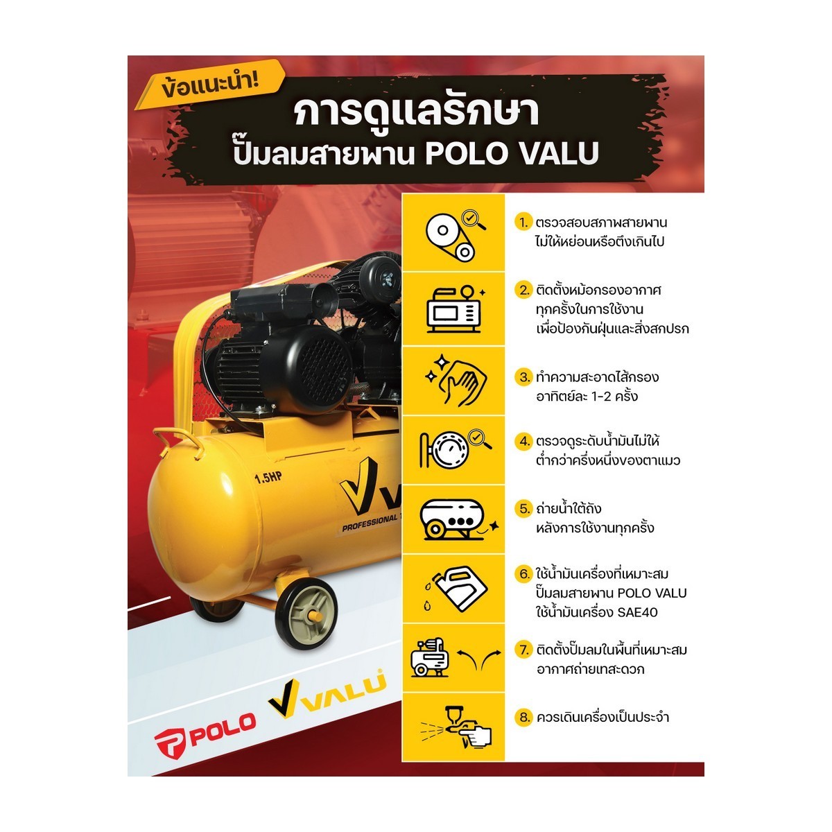 SGJ-3095-500 ปั๊มลมขับสายพาน10HP500L-3PH