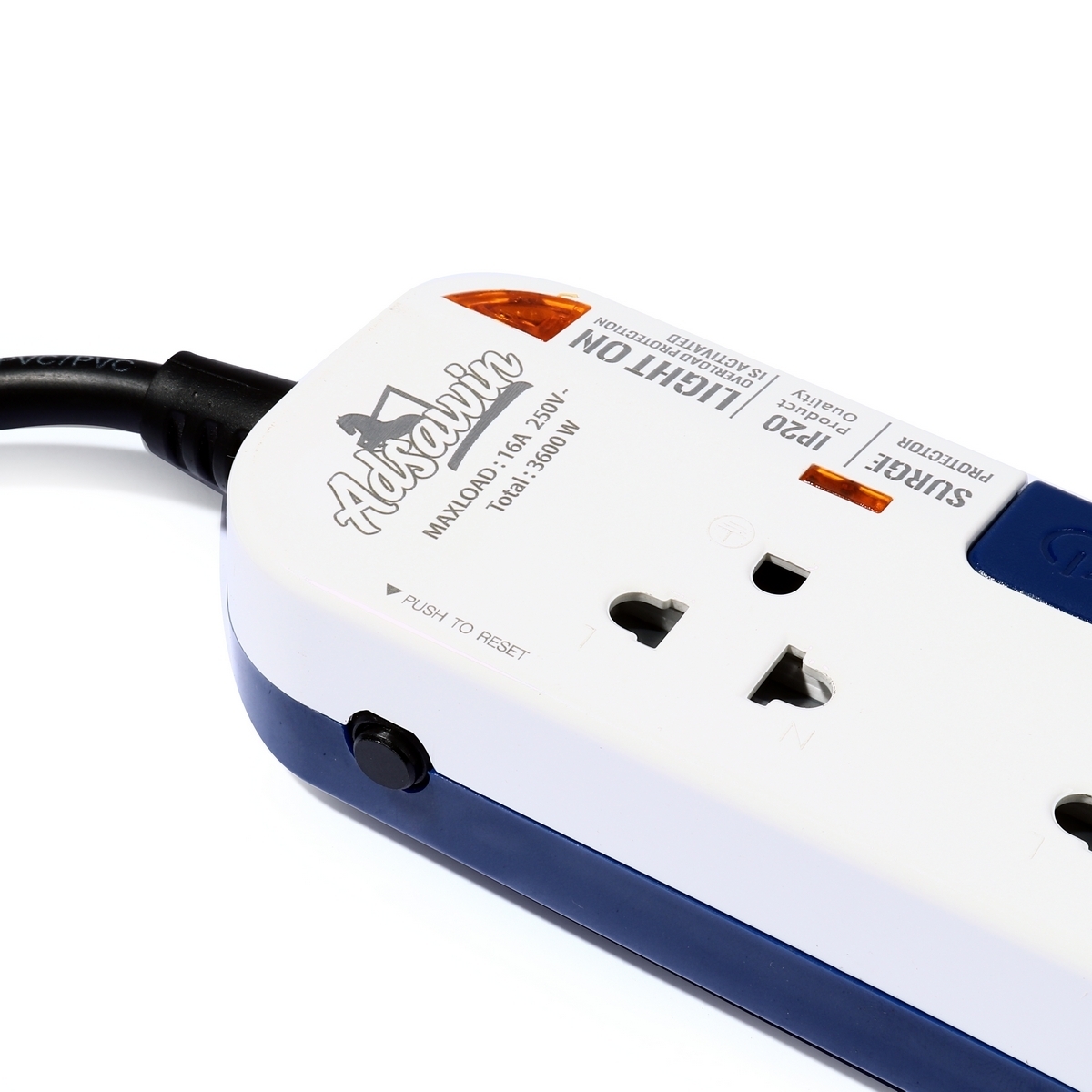 WL3315-3M ปลั๊กไฟ 3ช่อง 3สวิตช์ (WH/NB)