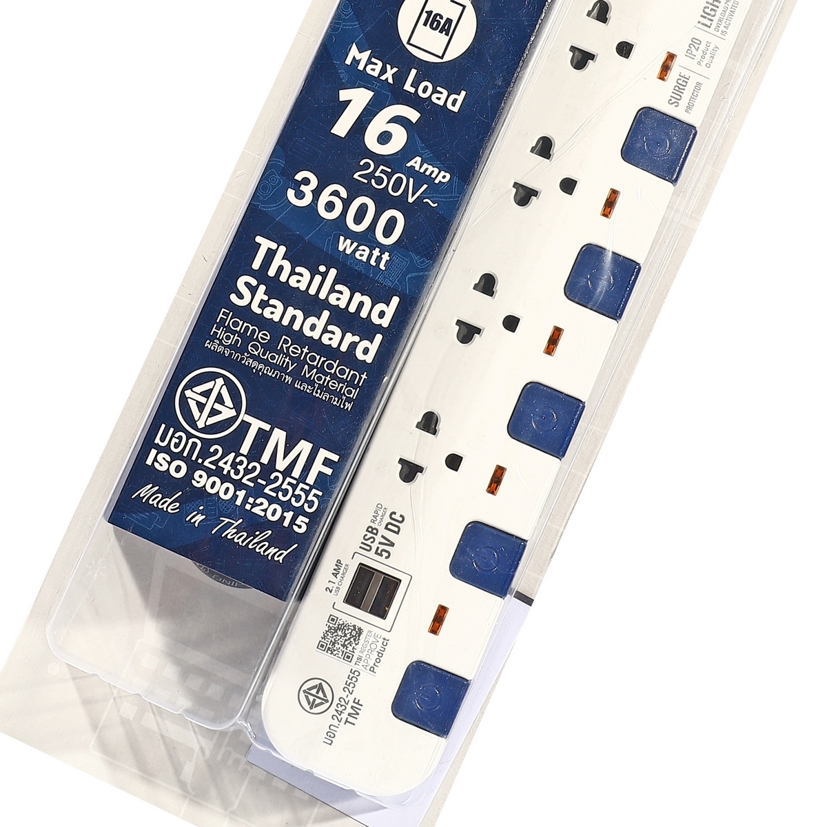 WL4315USB-3Mปลั๊กไฟ4ช่อง5สวิตช์2USBWH/NB