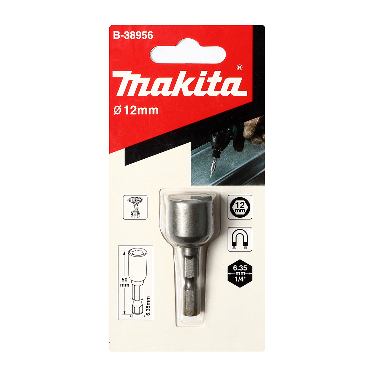 ดอกไขควงหัวลูกบล๊อก 12X50 MM (M8) MAGNET