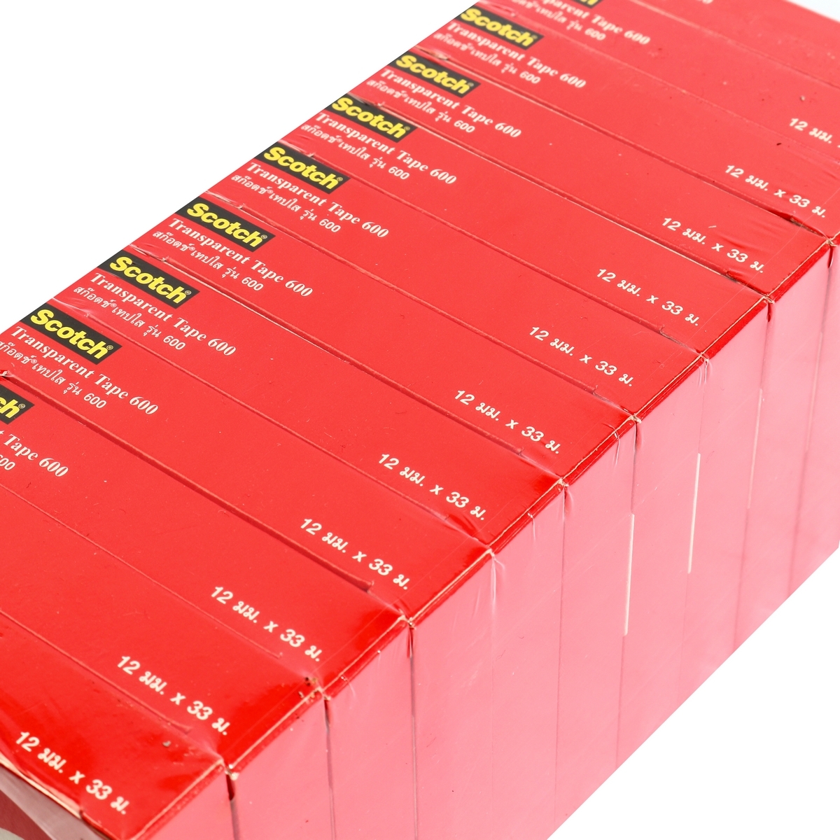 NO.600 เทปใส 12มมX36หลา แกน 1