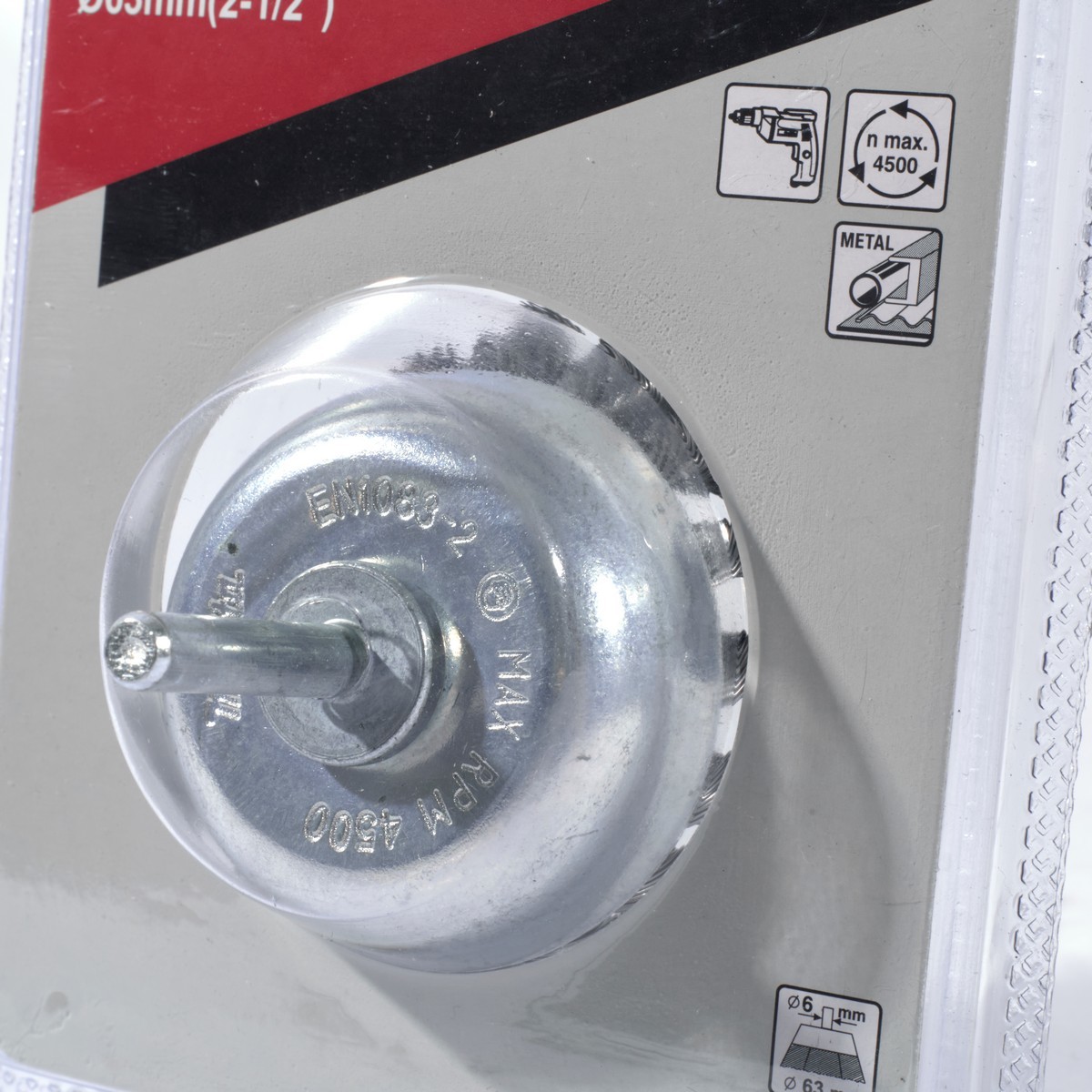 D-73798 แปรงลวดถ้วย-เกลียว-มีแกน 63 MM