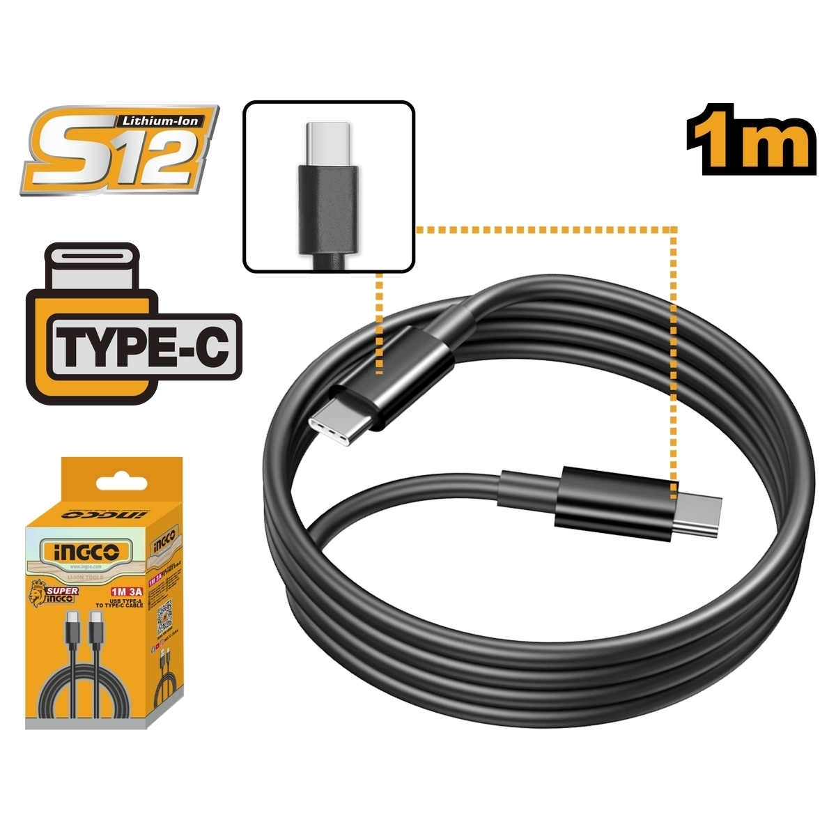 สายชาร์จ USB TYPE C TO C ยาว 1 เมตร