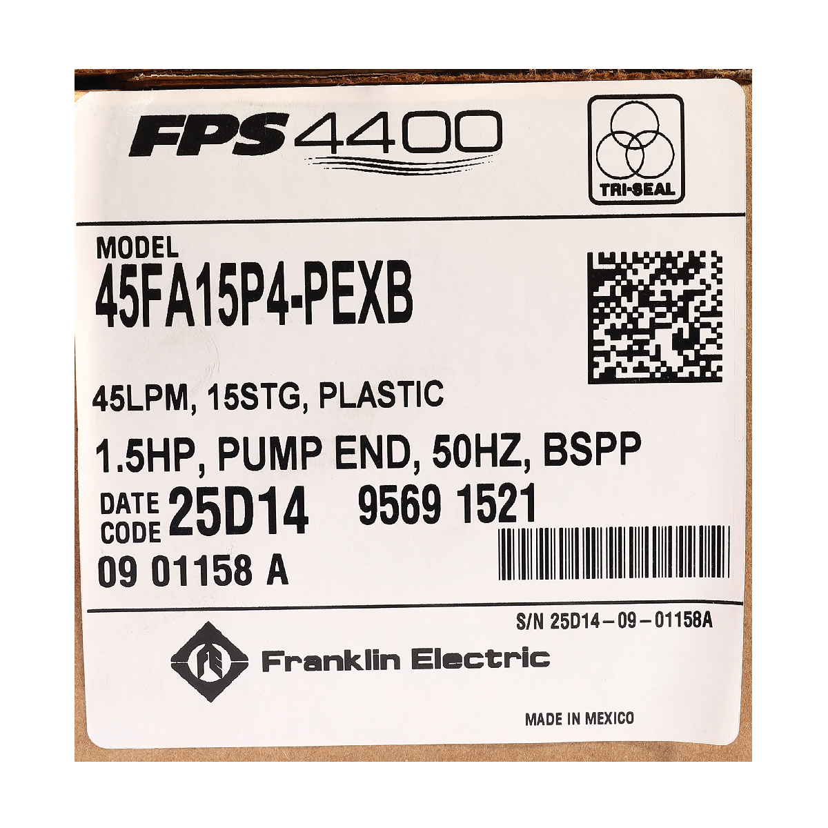 เฉพาะปั๊ม 1.5HP TRI15-15 (45FA15P4-PEXB)