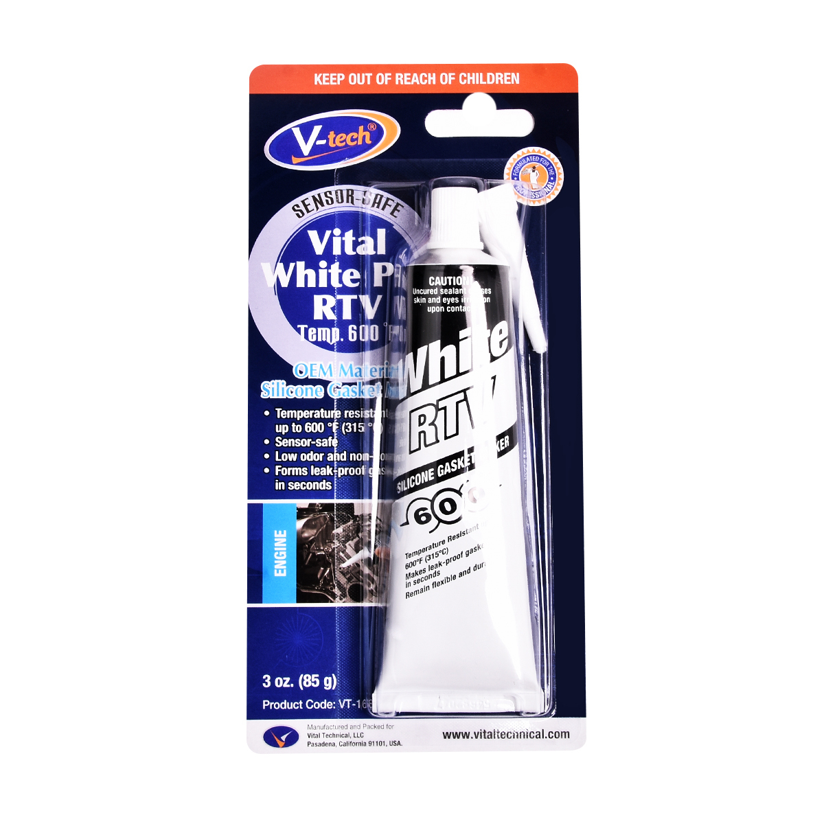VT-168P ซิลิโคนทาปะเก็นสีขาว