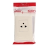 IC-E10 เต้ารับ 3 ขา 1 ช่อง+แผงหน้ากาก