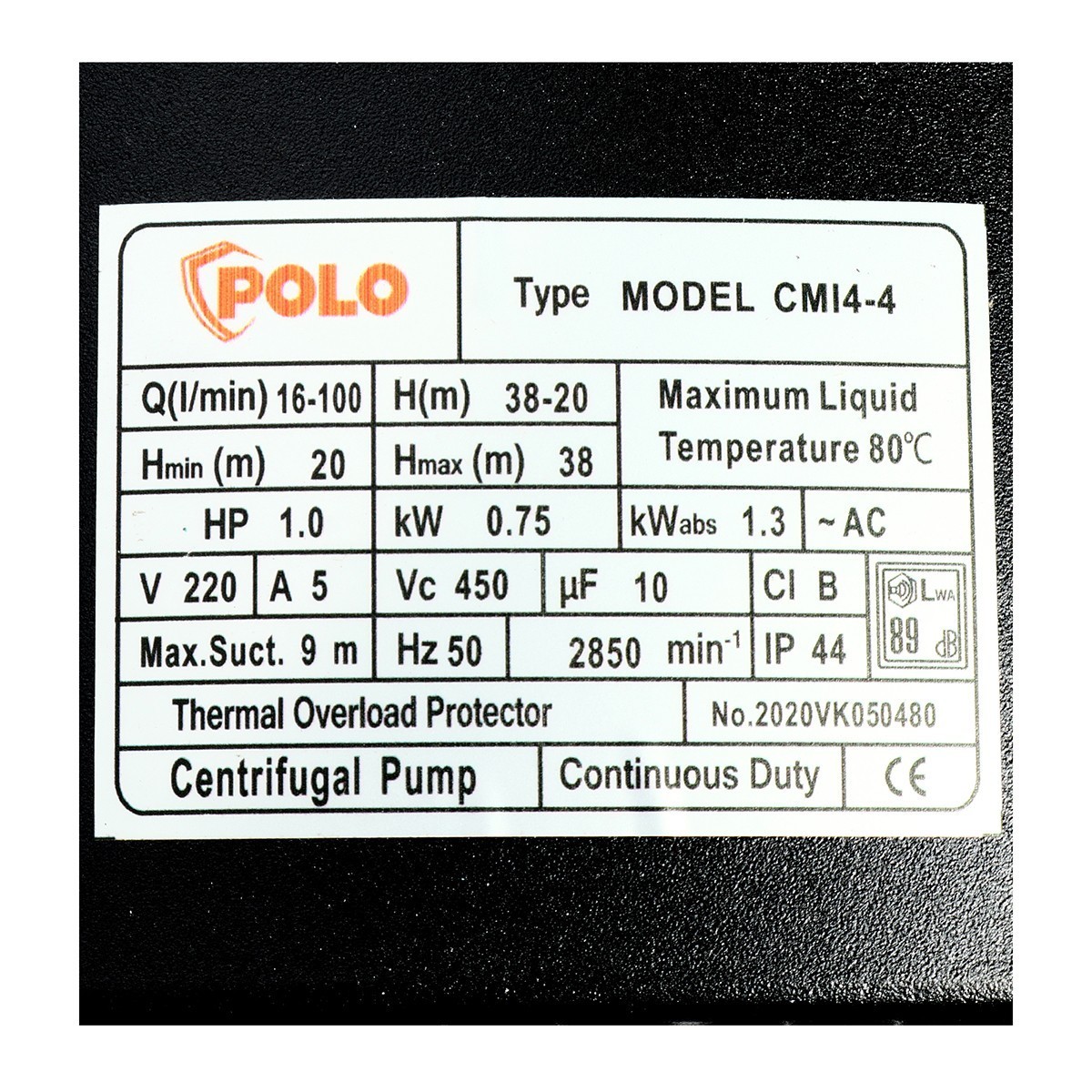 CMI4-4 ปั๊มสแตนเลสหลายใบพัด 1 HP