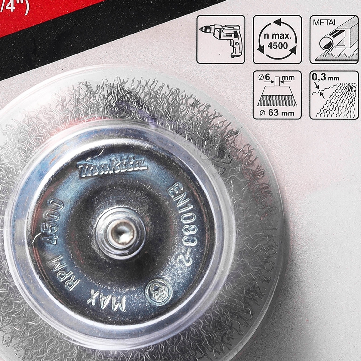 D-39920 แปรงลวดถ้วยมีแกน 63 MM (TT)