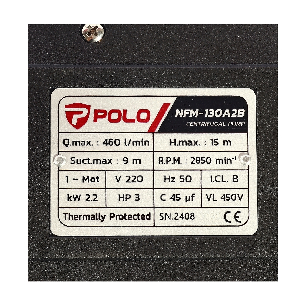 NFM-130A2B ปั๊มหอยโข่ง หน้าแปลน 3HP 2