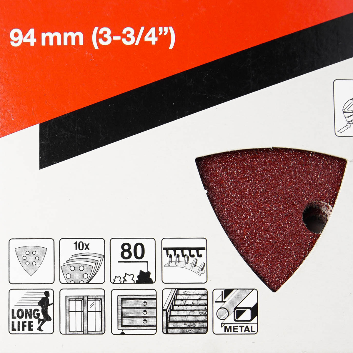 TM3000C (แดง-LONG)กระดาษทรายไม้#80 10/P