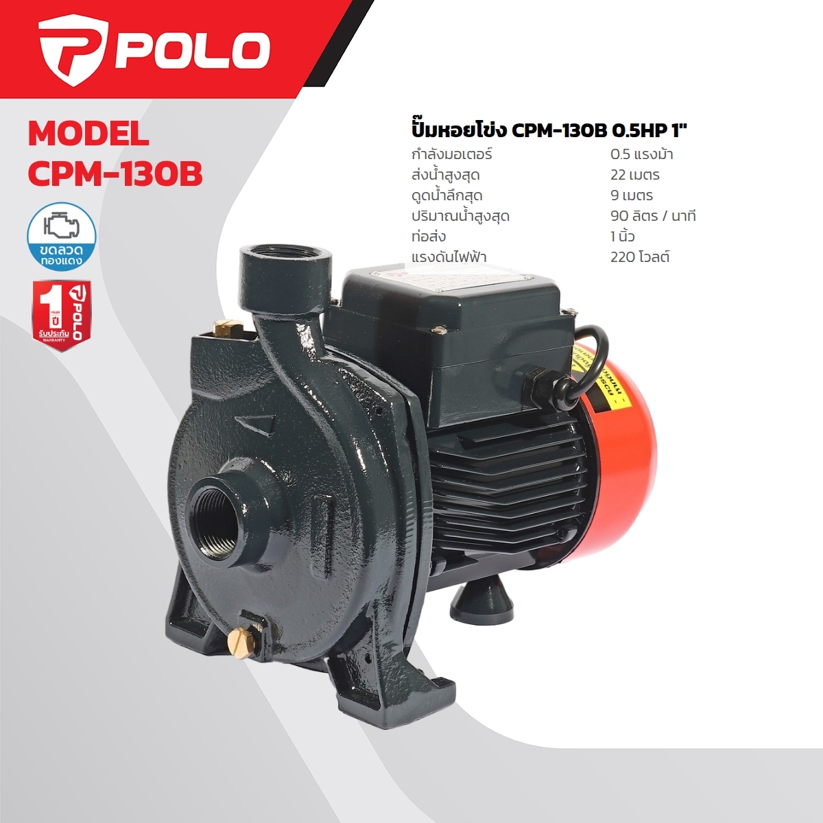 CPM-130B ปั๊มหอยโข่ง 0.5HP 1