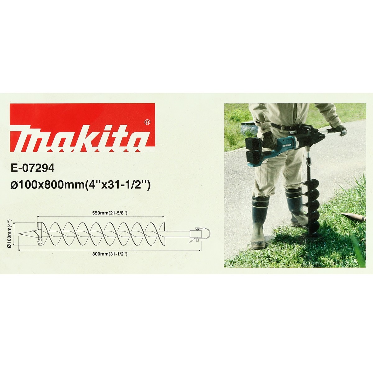 E-07294 ดอกเจาะดิน 100X800 MM FOR DDG001