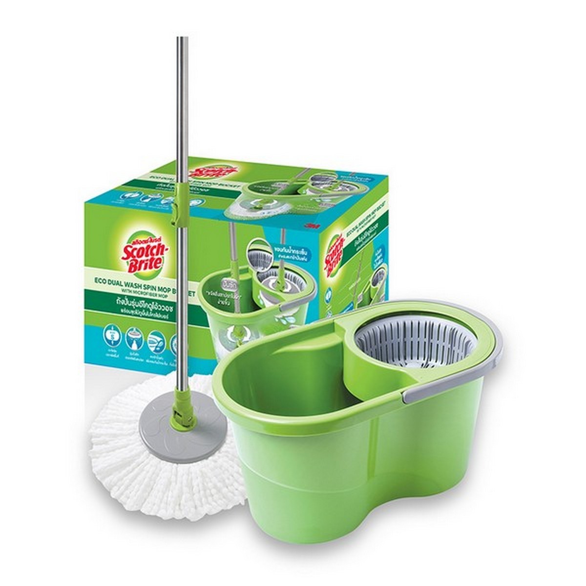 ชุดถังปั่น ECO DUAL WASH + ไม้ถูผ้าไมโคร