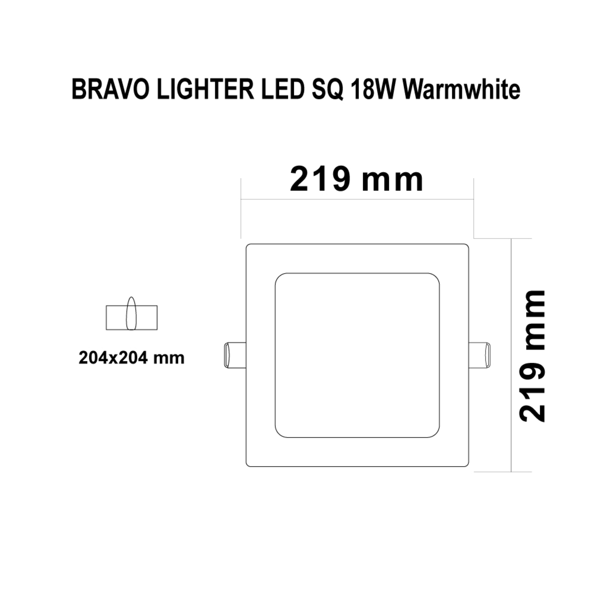 ดาวน์ไลท์ LED ฝังฝ้าหน้าเหลี่ยม 18W WW