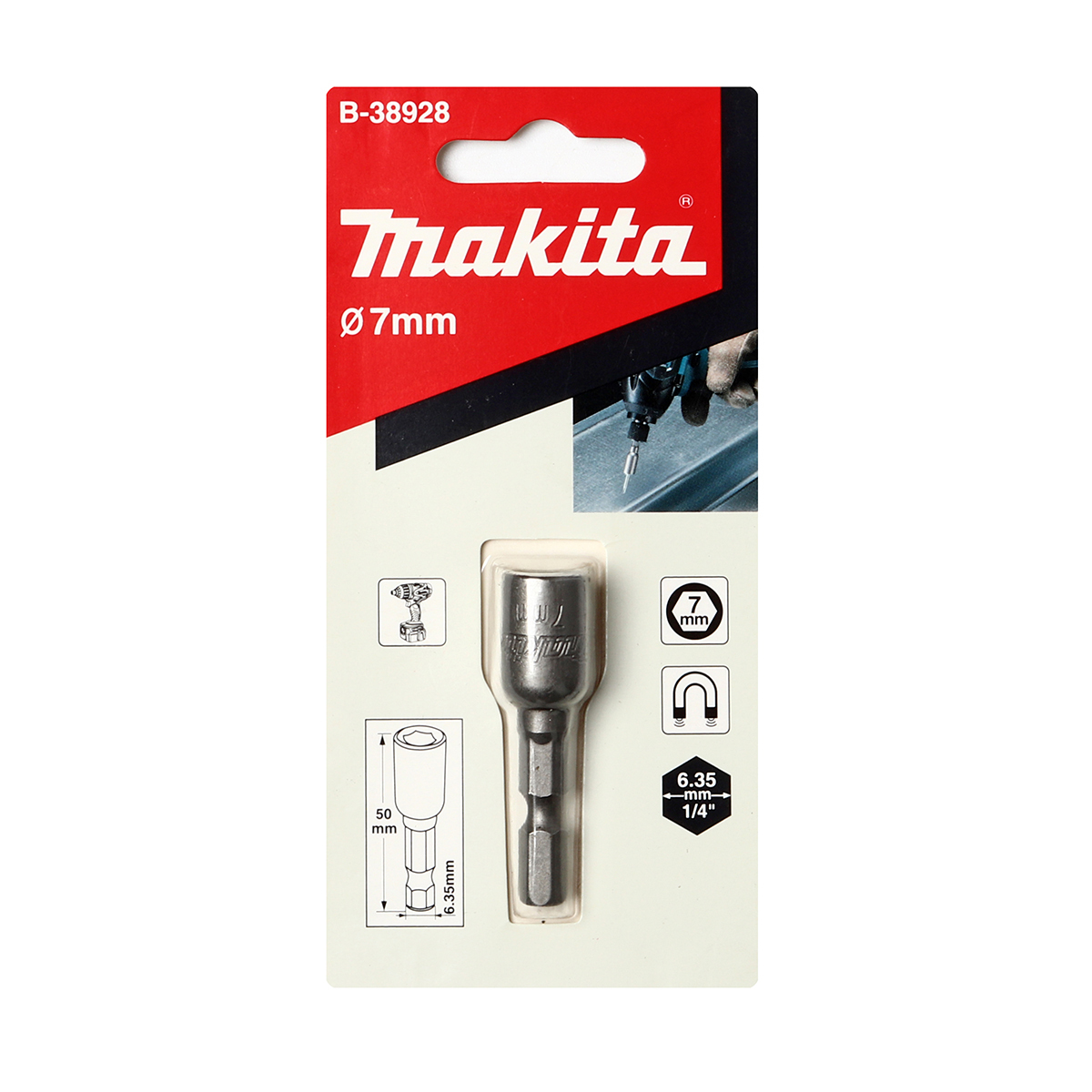 ดอกไขควงหัวลูกบล๊อก 7X50 MM (M4) MAGNET