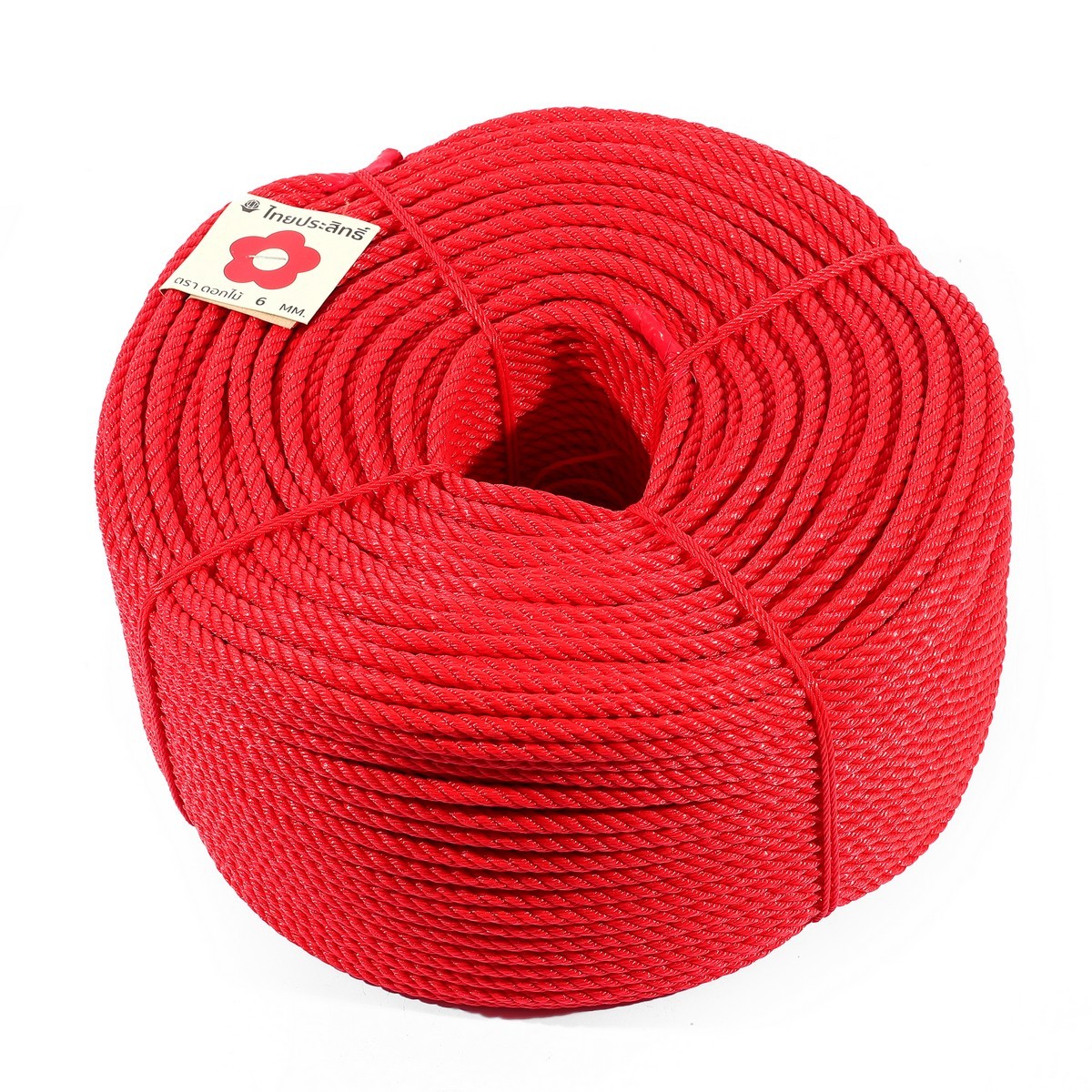 ตราดอกไม้ สีแดง เชือกไนล่อน 6 มม.(B)