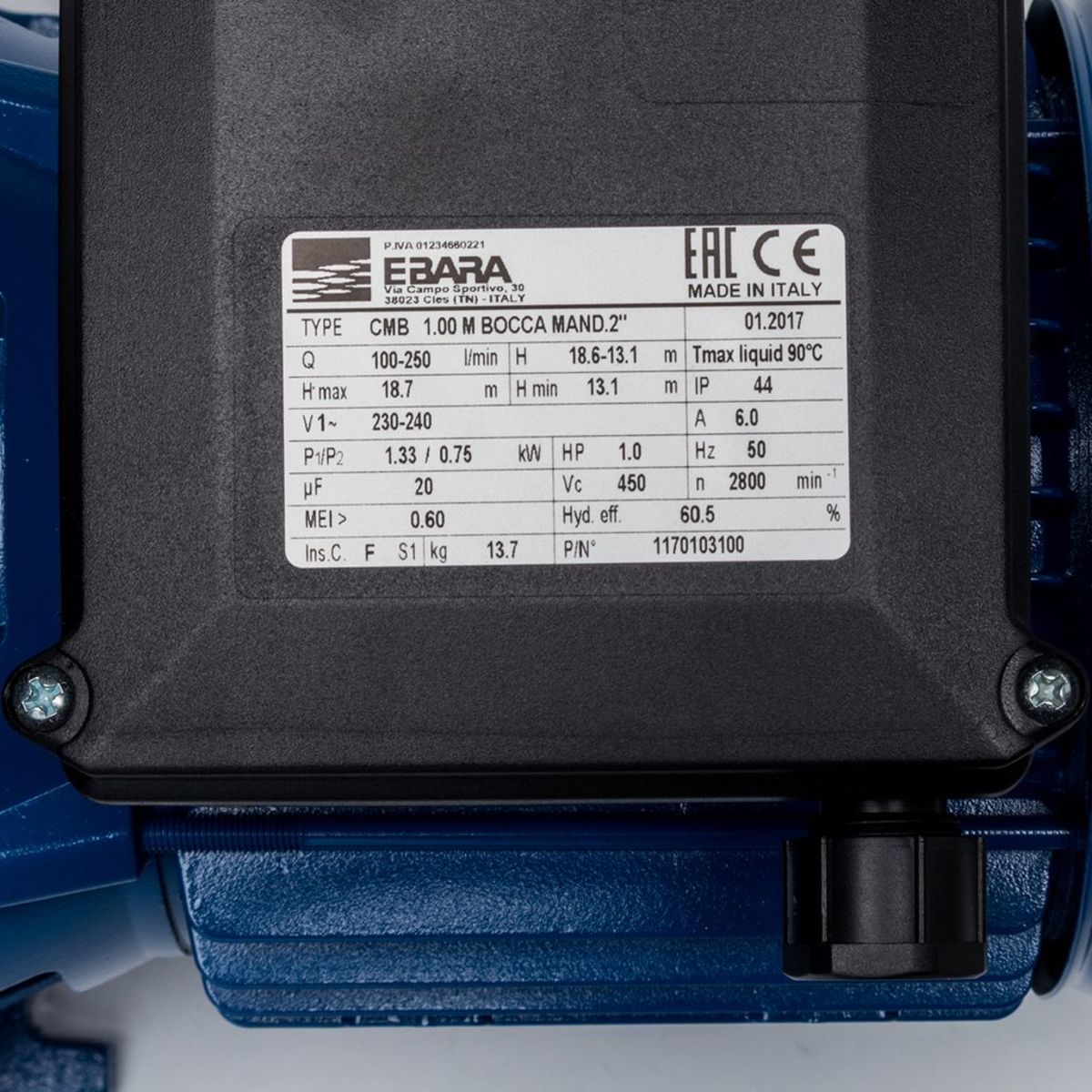 CMB-1.00M ปั๊มหอยโข่ง (1 HP)