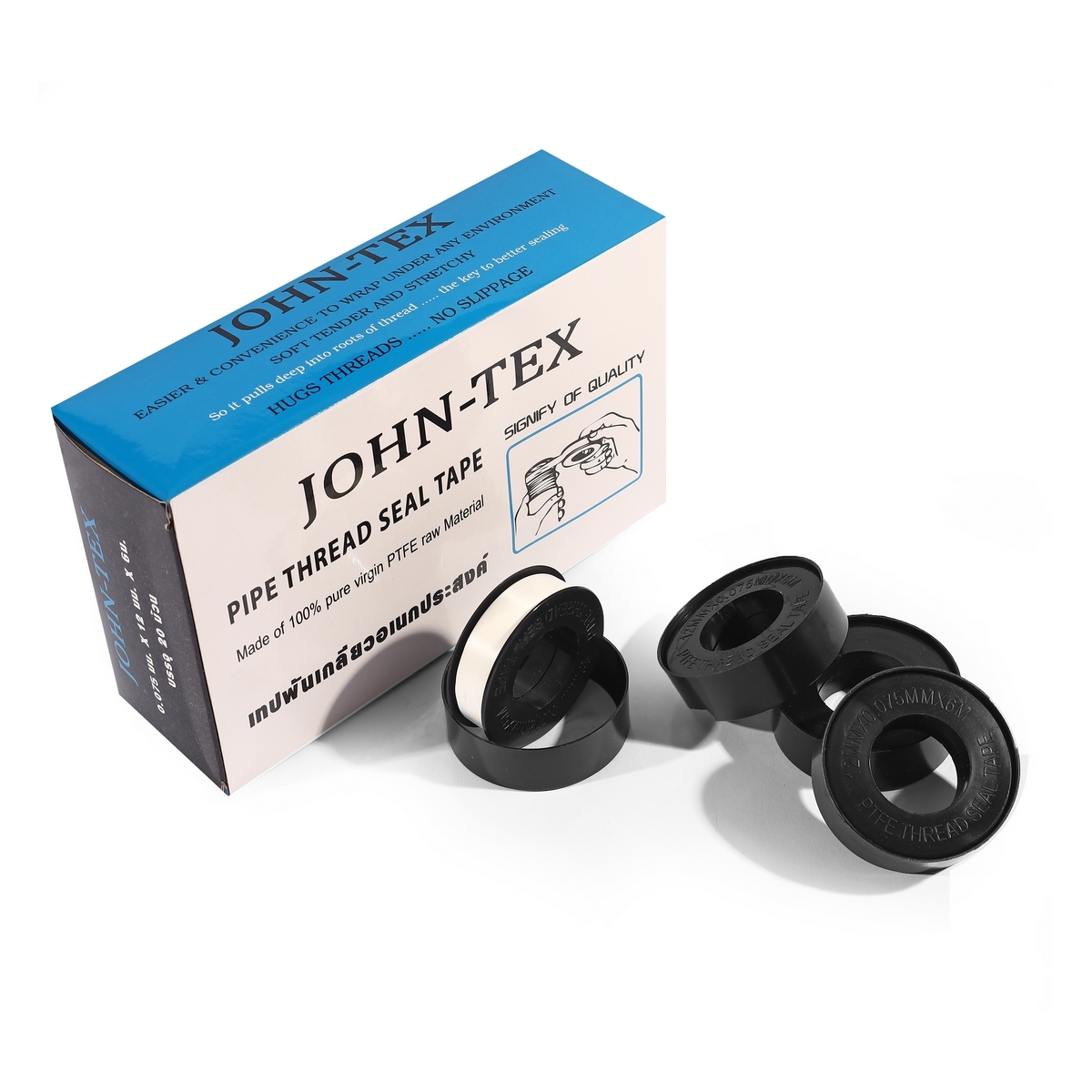 JOHN-TEX เทปพันเกลียว 12MMX0.075MMX6M