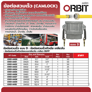 ข้อต่อสวมเร็ว อลูมิเนียม TYPE D 6"