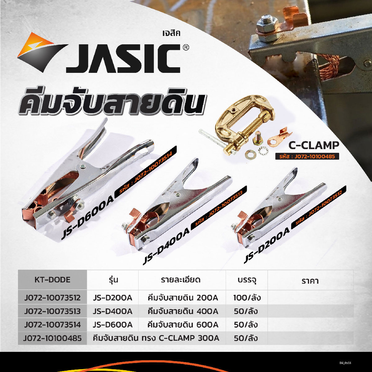 คีมจับสายดิน ทรง C-CLAMP