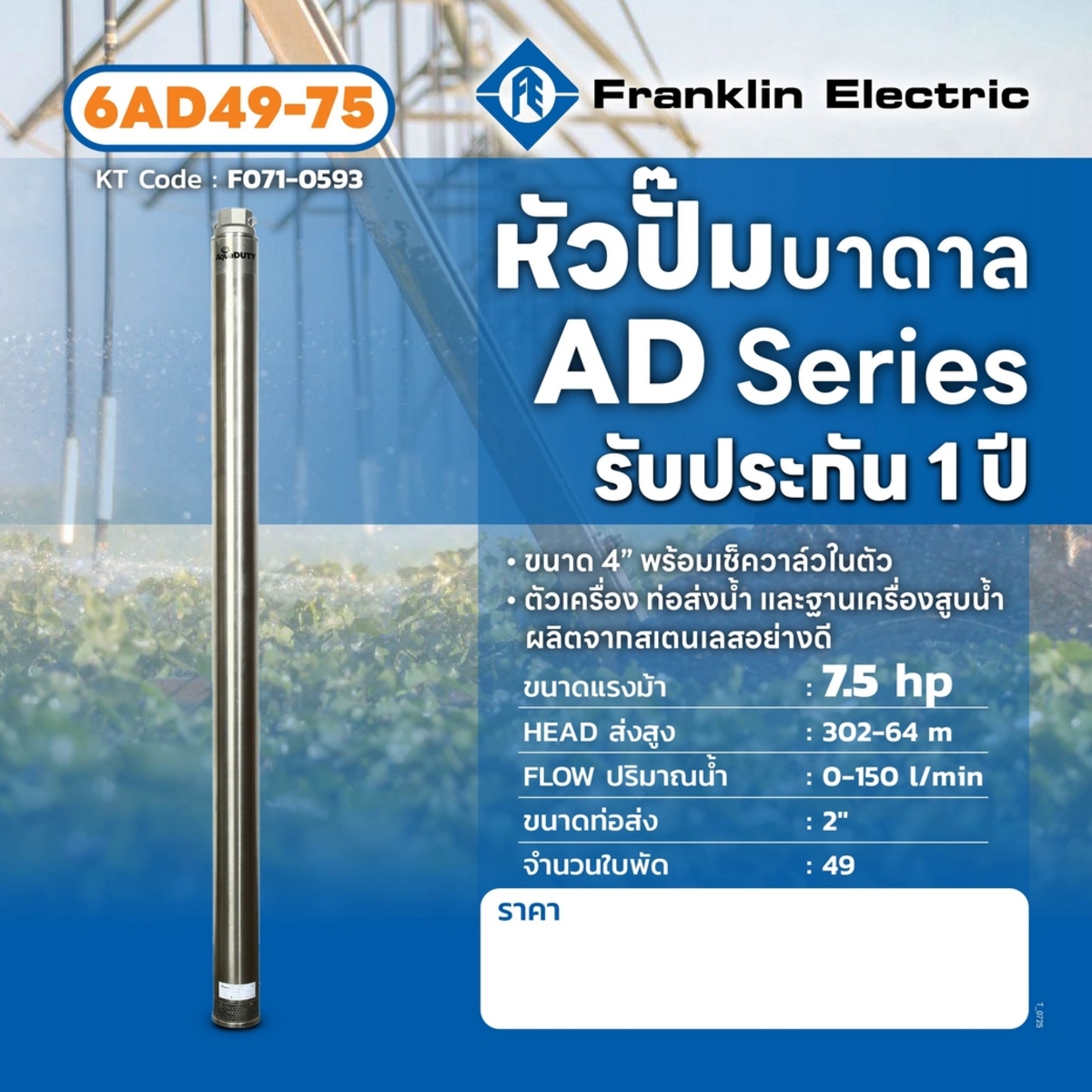 6AD49-75 ปั๊มบาดาล 4