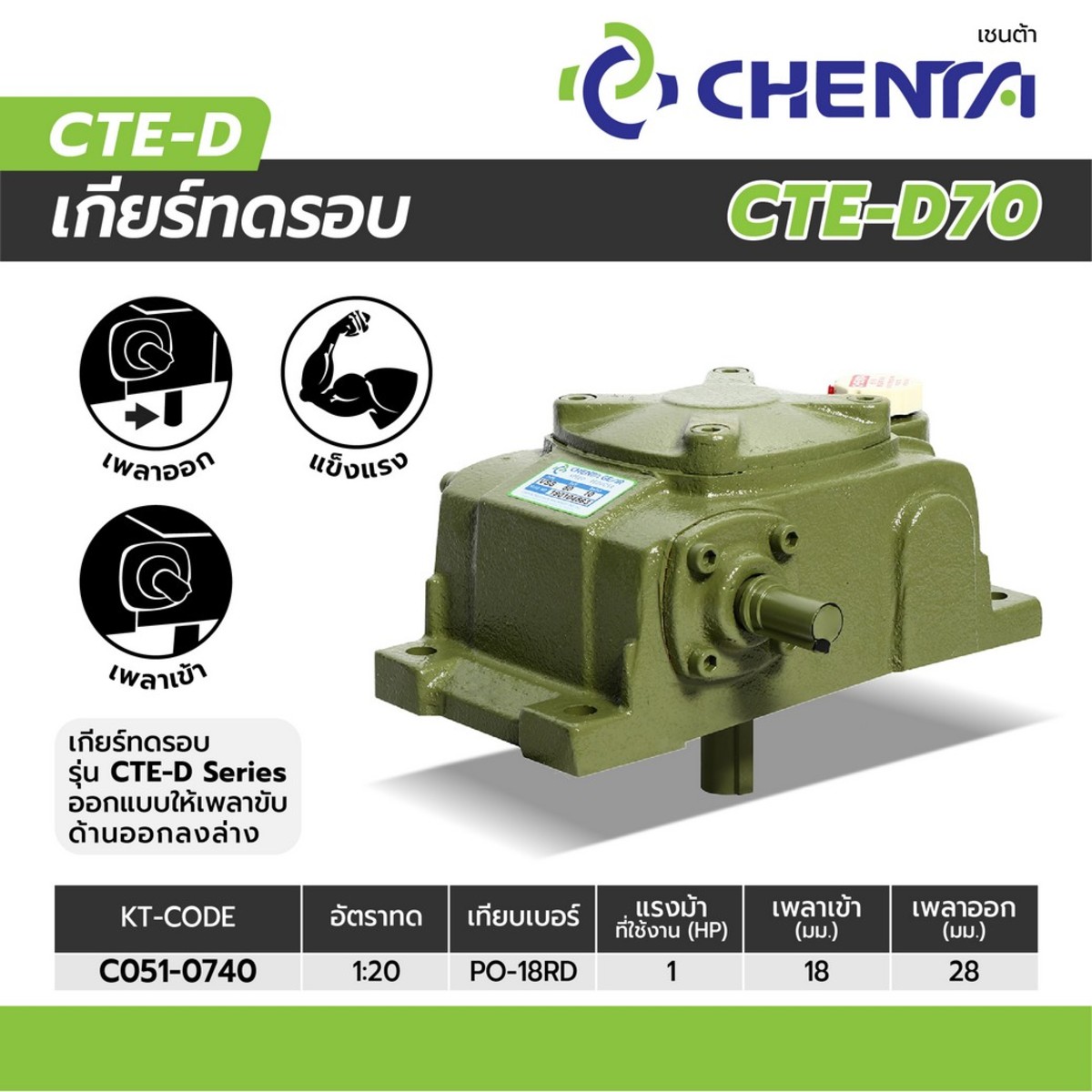 เกียร์ทดรอบ PO-18 1/20 RD (CTE-70)