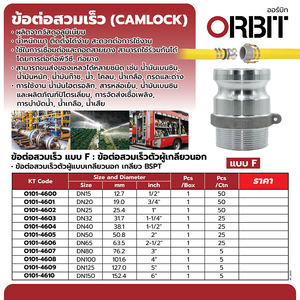 ข้อต่อสวมเร็ว อลูมิเนียม TYPE F 6"